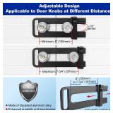 MOSECYOU Double Door Locking Device, French Door Lock Security Barricade, Keyed Extra Door Lock for Doors with Double Handles/Knobs/Levers, All Metal Construction, Safety U-Shaped Bar Prevent Kick Ins
