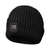 UGG Womenfts Chunky Rib Knit Warm Winter Beanie Hat, Black, One Size