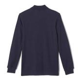 French Toast Boysft Pique Polo School Uniform Shirt with Long Sleeves for Boys and Girls, Navy, L (10/12)