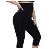 Takusun Shapewear Leggings for Women Tummy Control High Waisted Capri Body Shaper Butt Lift Thigh Slimmer