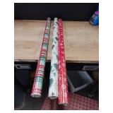 Holiday Gift Wrapping Paper Roll Set 3 different designs