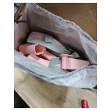 BBsecure Booster Seat for Kitchen Chair, 3-in-1 Foldable Baby Booster Seat with Removable Dual Tray and 3-Point Harness, Portable Toddler Booster Chair for Dinning Table, Travel, Outdoor Camping, Pink