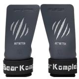 Bear KompleX No Hole Carbon Hand Grips - Non-Slip Fingerless Gymnastics Grips for Weight Lifting, Pull-ups and Cross Training | Lightweight, Padded Wrists and Foldable Grip.