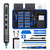 Mini Electric Screwdriver Set 140-IN-1: UnaMela Small Electric Screwdriver Cordless - 120 Precision Bits, 5 Torque Settings, LED Light, Magnetic Power Screwdriver Repair Tool Kit for PC RC Electronics