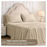 Swiftify Twin Sheets Set, 3 Pieces Hotel Luxury Soft Microfiber Bed Sheets Set, Up to 16\ Deep Pockets, Oeko-Tex Sheets with Elastic, Breathable, Wrinkle Free (Beige, Twin)in