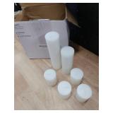 Lounsweer 12 Pcs Pillar Candles Bulk for Wedding Unscented Pillar Candles 3 Set 2 x 3/6/8 Inch Multi Size for Weddings Engagement Spa Home Party Events Ceremony(White)
