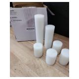 Lounsweer 12 Pcs Pillar Candles Bulk for Wedding Unscented Pillar Candles 3 Set 2 x 3/6/8 Inch Multi Size for Weddings Engagement Spa Home Party Events Ceremony(White)