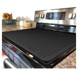 YUHFERA Stove Top Cover for Electric Stove - Silicone Stove Mat for Glass Top, Glass Cooktop Protector For Kitchen,Multi-functional Oven Covers for Electric Stove (Black,28 x 20)