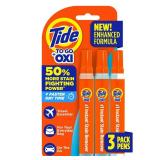 Tide Stain Remover for Clothes, Tide To Go Pen, Instant Stain Remover Pen and Spot Cleaner, Portable and Travel-Friendly, Works on Food and Drink Stains, Fits in Purses and Bags, 3 Count (Pack of 1)