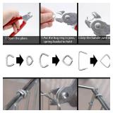 INKNOTE 270 Pcs of 3 Sizes Galvanized Hog Rings Assortment Kit and One Piece Professional Pliers Widely for Bungee Animal Pet Cages Bagging Meat and Sausage Casing Fencing Furniture Upholstery