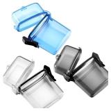 Outus 3 Pcs Waterproof ID Badge Holder Case with Waterproof Buckle Floating Sports Case Locker with Adjustable Hanging Rope Plastic Card Dry Box(Clear, Gray, Blue,4.72 x 2.95 x 1.57 in,Classic)