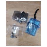 Outus 3 Pcs Waterproof ID Badge Holder Case with Waterproof Buckle Floating Sports Case Locker with Adjustable Hanging Rope Plastic Card Dry Box(Clear, Gray, Blue,4.72 x 2.95 x 1.57 in,Classic)