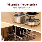 Vdomus Pot Rack Organizer with 3 DIY Methods, Black Metal Kitchen 8+ Pots Holder, Height and Position are Adjustable Cabinet Pantry Pot Lid Holder (Upgraded)