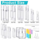 Meanplan 32 Pack Airless Pump Jars Set 3.4/1.7/1/0.34oz Refillable Travel Cosmetic Container Mini Leak Proof Atomizer Spray Bottle Skincare Dispenser for Toiletry, Cream Lotion, Foundation, Shampoo