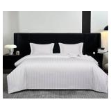 Arianaut Queen Duvet Cover Set Hotel Collection Soft Duvet Cover Queen Size 100percent Cotton White Thick Striped 3 PC Comforter Cover Queen Size with Zipper Closure 1 Duvet Cover +2 Pillow Shams