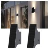 SOTTLOT Solar Sconce Lights Outdoor, Dimmable Solar Wall Lights Up and Down, 3000K 700LM Solars Lights Outdoor IP65 Waterproof for Yard Fence Patio Garage Porch, 2pcs