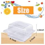 Jizvxe 100 Pack Clear Plastic Square Hinged Food Container,Disposable Plastic To Go Containers with Clear Lids,Cake Slice Containers Clamshell Takeout Tray for Pastry,Salad,Dessert(5.1\x 4.7\inx 2.8\i