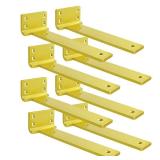 Floating Shelf Brackets 12 inch 8 Pack L Brackets for Shelves Gold Metal Heavy Duty Shelf Bracket for DIY Decorative with Mounting Hardware
