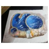 Gerrii Hermit Crab Water Bowl with Climbing Ramp, 2 Compartments Resin Hermit Crab Water Bathing Pool Accessories Food Dish Seashell Reptile Climbing Habitat Platform for Lizard Frog Gecko