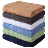 Towel and Linen Mart 100percent Cotton 6 Pack Bath Towel Set, Quick Dry, Super Absorbent, Light Weight, Soft, (27 x 54 Pack of 6) Beige, White, Grey, Sky Blue, SAGE Green, Navy