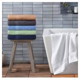 Towel and Linen Mart 100percent Cotton 6 Pack Bath Towel Set, Quick Dry, Super Absorbent, Light Weight, Soft, (27 x 54 Pack of 6) Beige, White, Grey, Sky Blue, SAGE Green, Navy