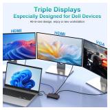 New Dell Docking Station Triple Displays with Dual HDMI+VGA with Power Adapter, 12 in 1 Dell Thunderbolt Dock for XPS, Inspiron, Latitude, Precision, Vostro,G/Alienware, etc