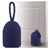 MorningRo Decorative Door Stop Rope Door Stop with Handle 4.72 ftftd x 8.66ftfth 5.4lb Heavy Weight Stoppers for Outdoor Inside Window Home to Keep Open New Home Gift Bookend(Navy Blue,1 Pcs)