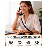 Retro Phone Handset Home Decor Aesthetic for iPhone Landline Rotary Phone for Home Pop Corded Telephone Handset for Cell Phones Connect to House Old School Vintage Telephone Receiver (Red)