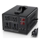 2000W Voltage Converter Transformer Step Up 110V/120V to220V/240V or Step Down 220V to 110V AC Power Converte, Circuit Breaker Protection, 2 US sockets, 2 Universal sockets, LCD Display