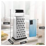 Kaishun Cheese Grater, Box Grater for Cheese Stainless steel Vegetable Slicer Food Shredder 4-sided Convenience for kitchen