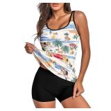 HUNTFAMI Tankinis Swim Suits for Women Two Piece 2025 Summer Womens Bathing Suits Holiday Spring Beachwear Women with Boyshorts, Corgi