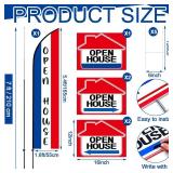 Mindsoft 6 Pcs Open House Signs Set 7 ft Open House Feather Flag for Real Estate 5 Packs Advertising Flag Yard Signs with Directional Arrows and Metal Stakes