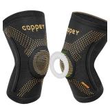 Copper Knee Braces for Arthritis Pain (2 pack)- Professional Knee Suppot with Side Stabilizers - Breathable Compression Sleeves for Pain Relief and Stability (Arthritis, Gym, Work)-(3X-Large)