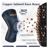 Copper Knee Braces for Arthritis Pain (2 pack)- Professional Knee Suppot with Side Stabilizers - Breathable Compression Sleeves for Pain Relief and Stability (Arthritis, Gym, Work)-(3X-Large)