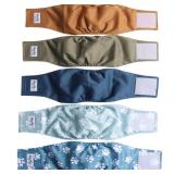 JoyDaog Reusable Dog Belly Bands for Male Dogs Diapers,5 Pack Premium Washable Dog Diapers Male Puppy Nappies Wrap,M