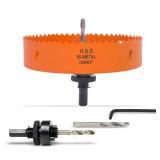 VIKITON 6 Inch Hole Saw with Arbor for Metal Wood and Plastic Cutting, 152mm Bi-Metal Hole Cutter for Different Project with Smooth and Flat Drilling Edge, Fast Chip Removal, Handy Hole Saw Kit Set