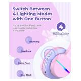 iClever BTH12 Kids Bluetooth Headphones,Colorful LED Lights,74/85dBA Safe Volume,85H Playtime,Bluetooth 5.2,Over Ear Headphones Built-in Mic for iPad/Tablet/Airplane,Blossom Pink