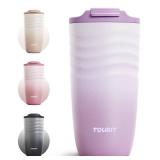 TOURIT 16 oz Travel Coffee Mug, Insulated Stainless Steel Travel Mug with Lid, Leak-Proof Double-Wall Vacuum Tumbler, Reusable Coffee Cup - Lilac