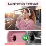 TOURIT 16 oz Travel Coffee Mug, Insulated Stainless Steel Travel Mug with Lid, Leak-Proof Double-Wall Vacuum Tumbler, Reusable Coffee Cup - Lilac