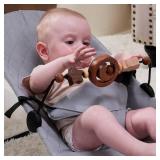WYFWFDF Toy Bar Compatible with Baby Bjorn Bouncer Toy Bar for Baby Bouncer, Durable Wooden Baby Bouncer Toy Bar Attachment, Rotatable Baby Sensory Toy (Natural Wood Colors)