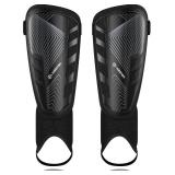 Upgraded Soccer Shin Guards for Kids Youth Adults, CE Certified AirsFish Shin Guard Sleeves Protection Gear for Boys Girls Soccer Games EVA Cushion Reduce Shocks and Injuries (Large, Black)