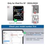 SPARIN Case for iPad Pro 13 inch 2025/2024-M4 M5 with Pencil Holder, Detachable Magnetic Hybrid Protective Case, Portrait/Landscape Stand, Durable Protection, Auto Wake/Sleep -Black