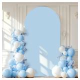 7.2FT Blue Wedding Arch Cover Spandex Fitted Arch Covers Stretchy Backdrop Round Top Chiara Backdrop for Birthday Party Ceremony Banquet Decoration