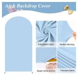 7.2FT Blue Wedding Arch Cover Spandex Fitted Arch Covers Stretchy Backdrop Round Top Chiara Backdrop for Birthday Party Ceremony Banquet Decoration