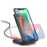 Wireless Charging Station,15W Fast Wireless Charging Station with Sleep-Friendly Adaptive Light,Compatible with Samsung Galaxy, Google LG, etc?Black?