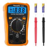 Digital Multimeter Voltage Tester, Assark 2000 Counts Multimeter Measure AC DC Voltage DC Current, Meter Tester Test Volt Ohm Amp Diode Continuity, Resistance, Backlit LCD Display, Data Hold Function