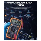 Digital Multimeter Voltage Tester, Assark 2000 Counts Multimeter Measure AC DC Voltage DC Current, Meter Tester Test Volt Ohm Amp Diode Continuity, Resistance, Backlit LCD Display, Data Hold Function