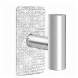 Yivaiks Bling Wall Towel Hooks,Shiny Heavy Duty Sticky Holder Waterproof Towel Hooks for Hanging Coat, Clothes, Closet Hook Wall Mount (Square 2 Pack)