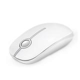 VssoPlor Wireless Mouse, 2.4G Slim Portable Computer Laptop Mouse with Nano Receiver Quiet Silent Optical Mice for Notebook, PC, Laptop, Computer-Pure White