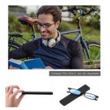 SKYOAK Ultra thin Lightweight Folding Reading Glasses Women Men TR90 Blue Light Blocking Anti UV/Eyestrain Foldable Compact Computer Readers Portable Unique Stretchable Slim Flat case Black +1.5